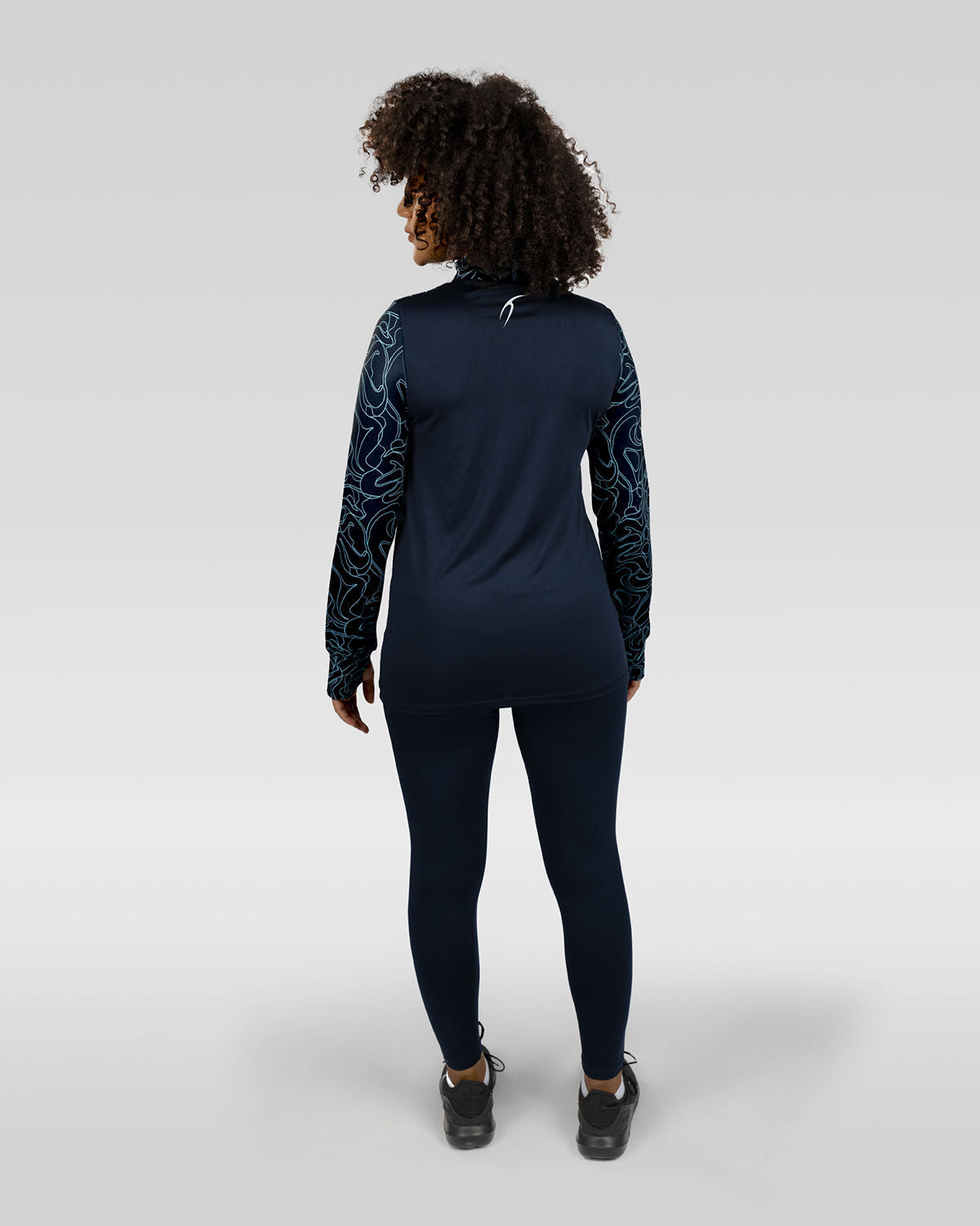 High-Neck Limitless Navy Top-Atum -32078776