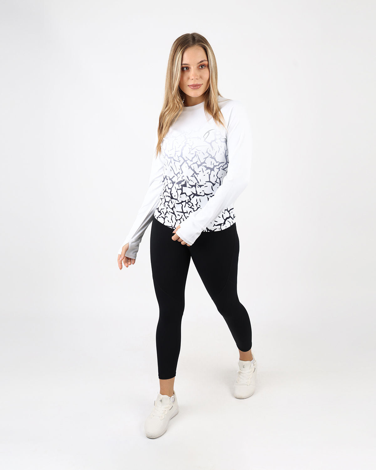 Graffiti Long-Sleeve White Shirt-Atum -19500469