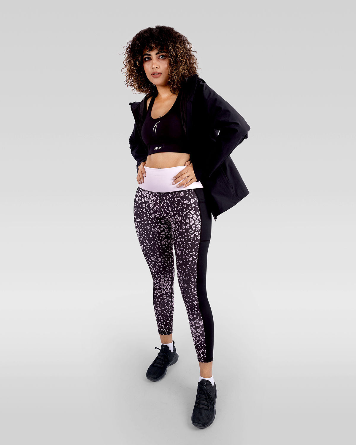 Women's Floral Rose Leggings-Atum -94265302
