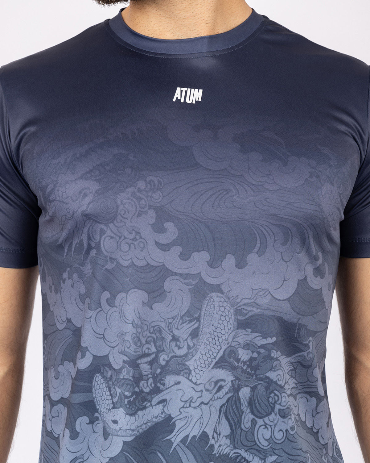 Round Printed Navy T-Shirt-Atum -67457357