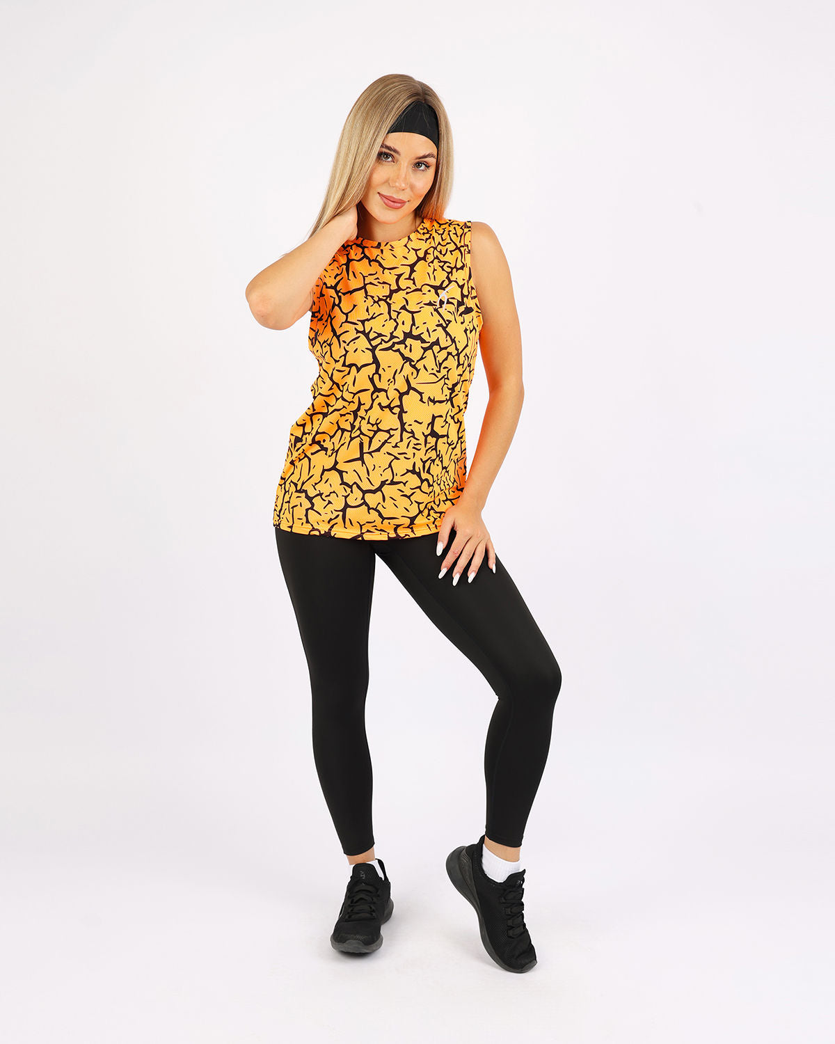 Hyper Sleeveless Orange Tank Top-Atum -54343454