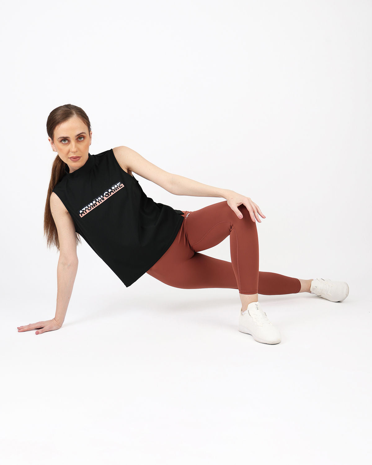 Sleeveless Training Black Tank Top-Atum -11466285