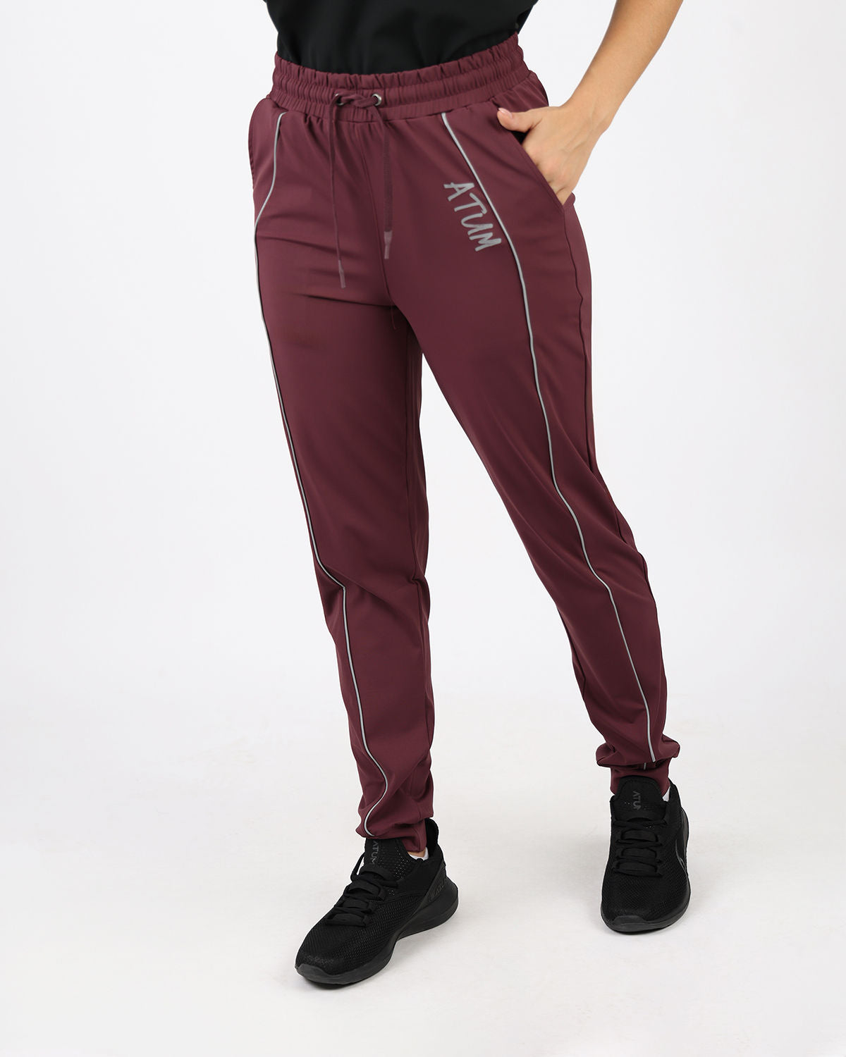 Relaxed Fit Burgundy Pants-Atum -86891452