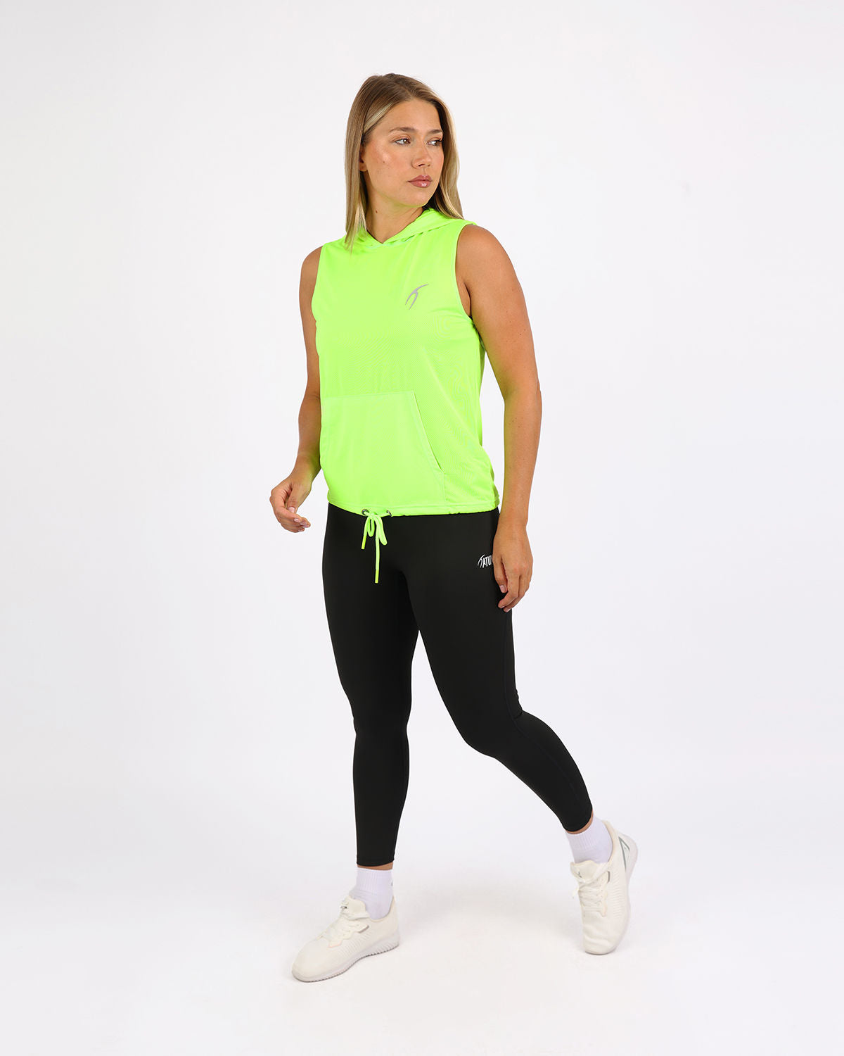 Sleeveless Breathable Lime Green Women's Hoodie-Atum -17572901