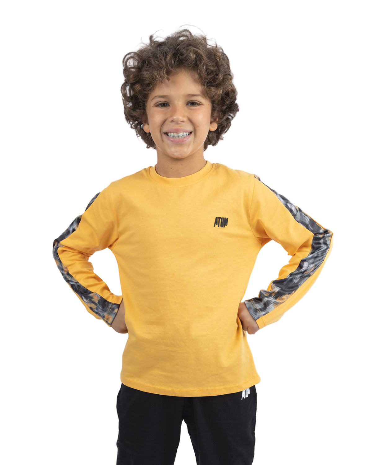 Long Sleeves Boy's Gold T-Shirt-Atum -61599947