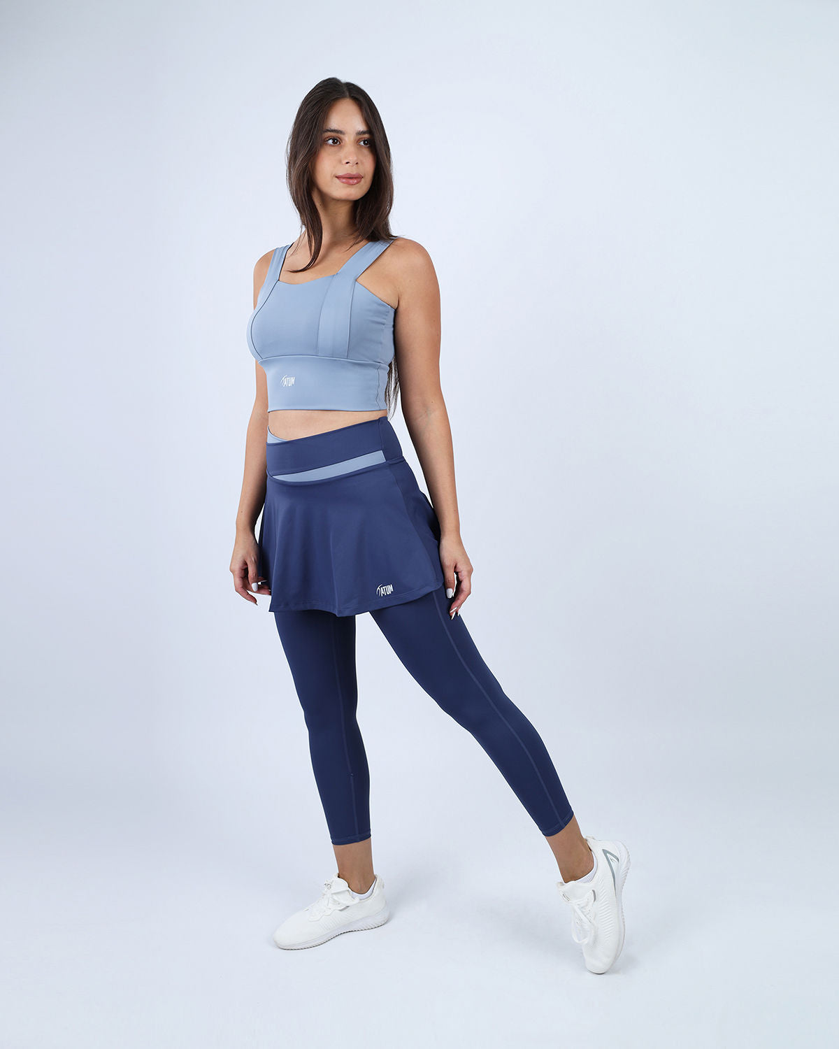 Flexi Flair Skirted Navy Leggings-Atum -36417571