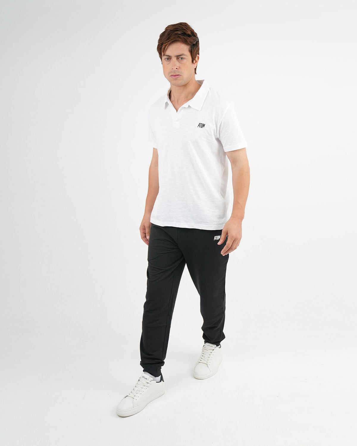Comfort Slub White Polo Shirt-Atum -61190759