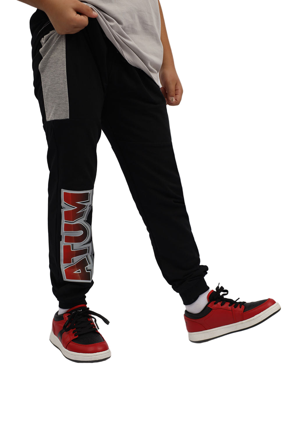 Boy's Basic Black Sweatpants-Atum -47276883