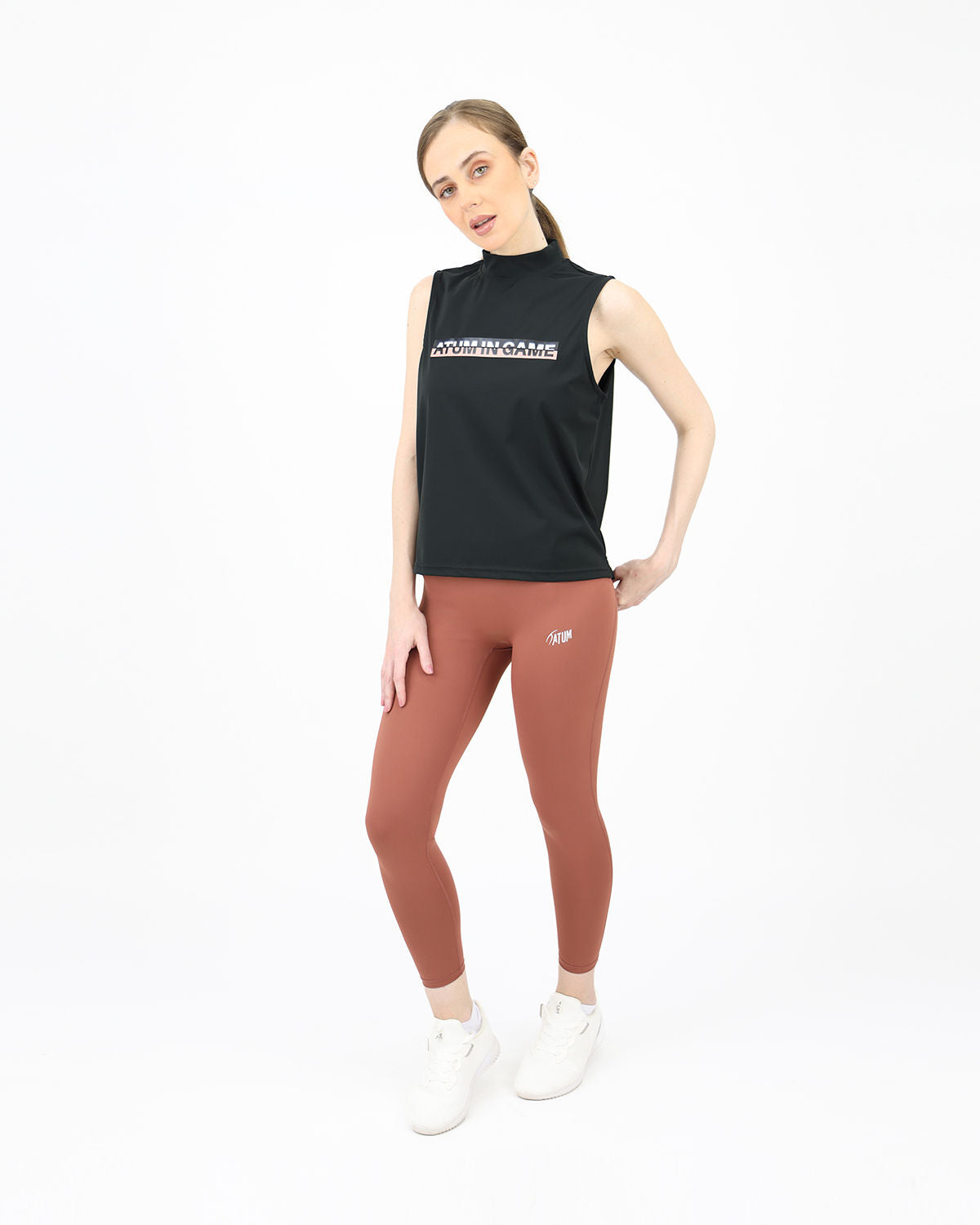 Sleeveless Training Black Tank Top-Atum -31295379
