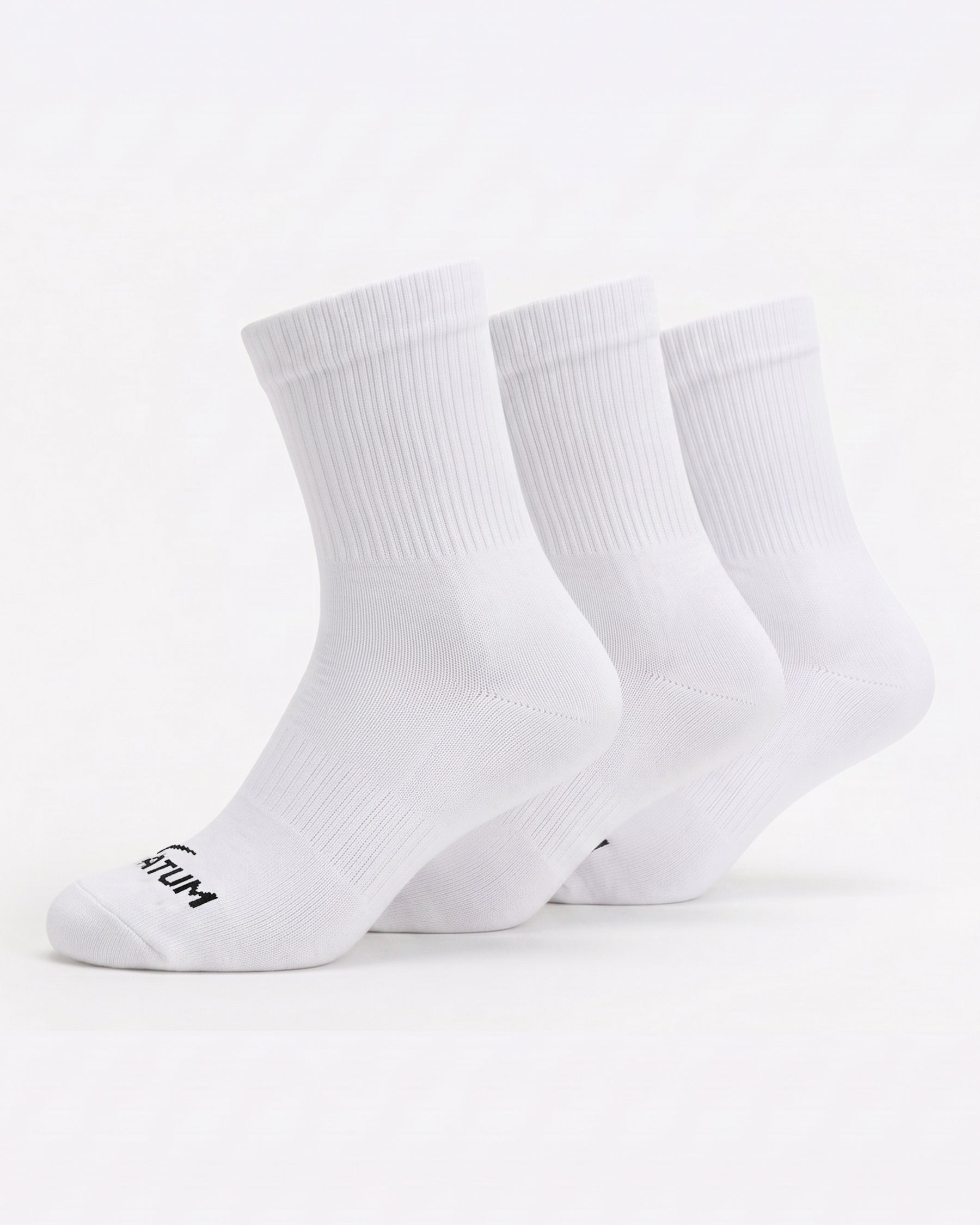 Kids Mid-Crew White Socks-Pack of 3-Atum -83257368