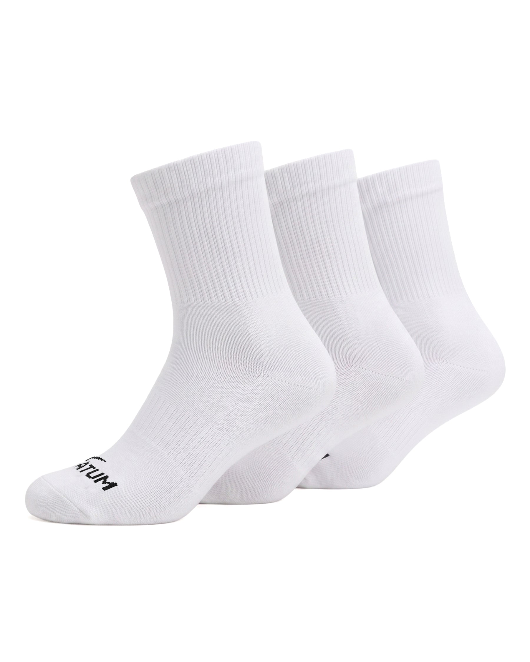 Kids Mid-Crew White Socks-Pack of 3-Atum -71919603