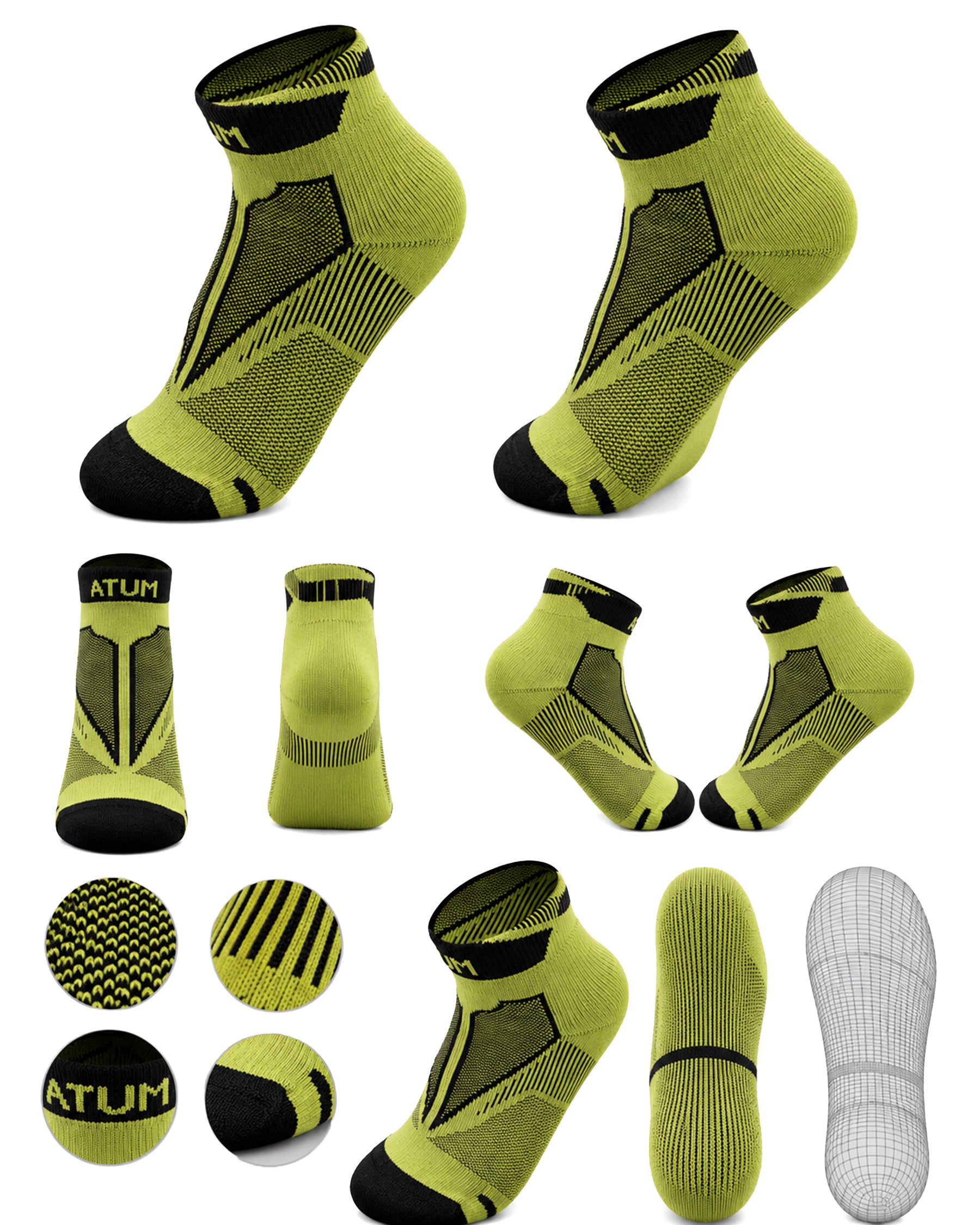 Kids Low-Cut Green Training Socks-Atum -91739359