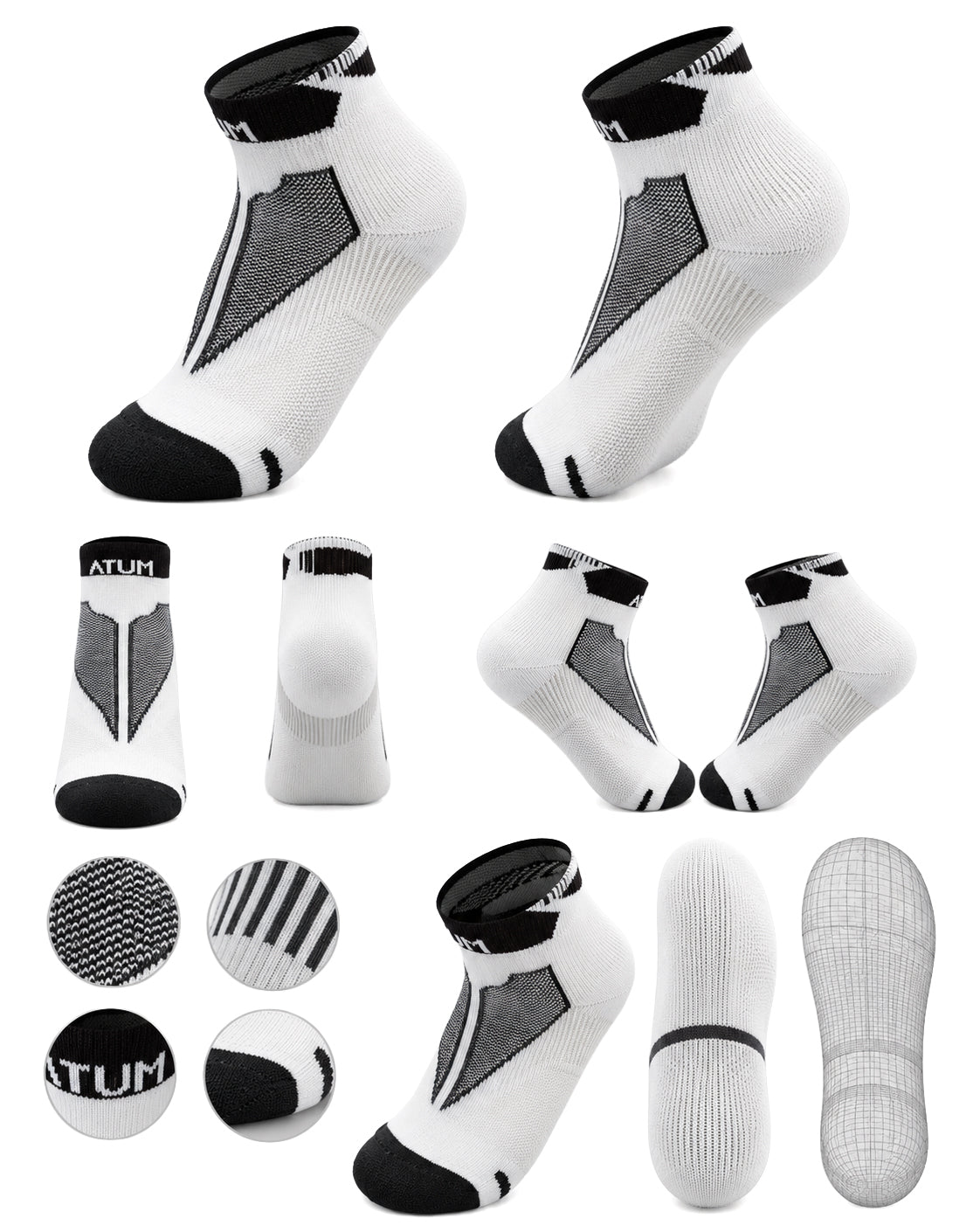 Kids Low-Cut White Training Socks-Atum -92884972