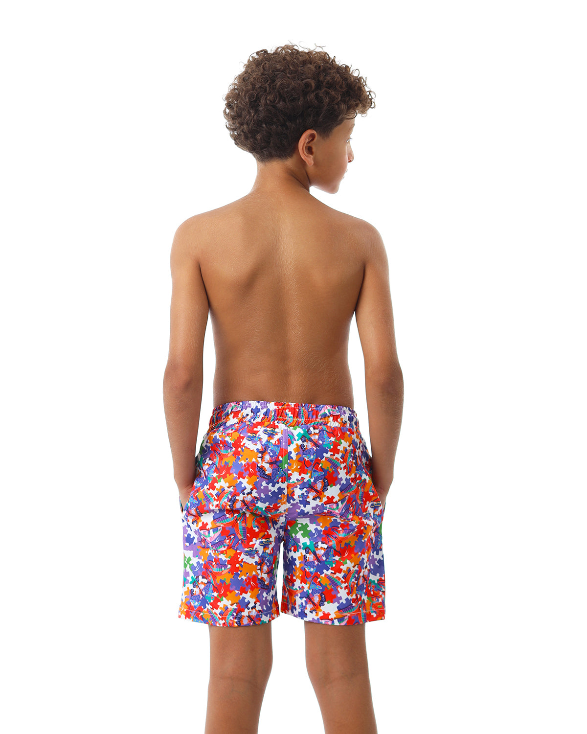 Puzzle Boy's Purple Swim Short-Atum -94394515