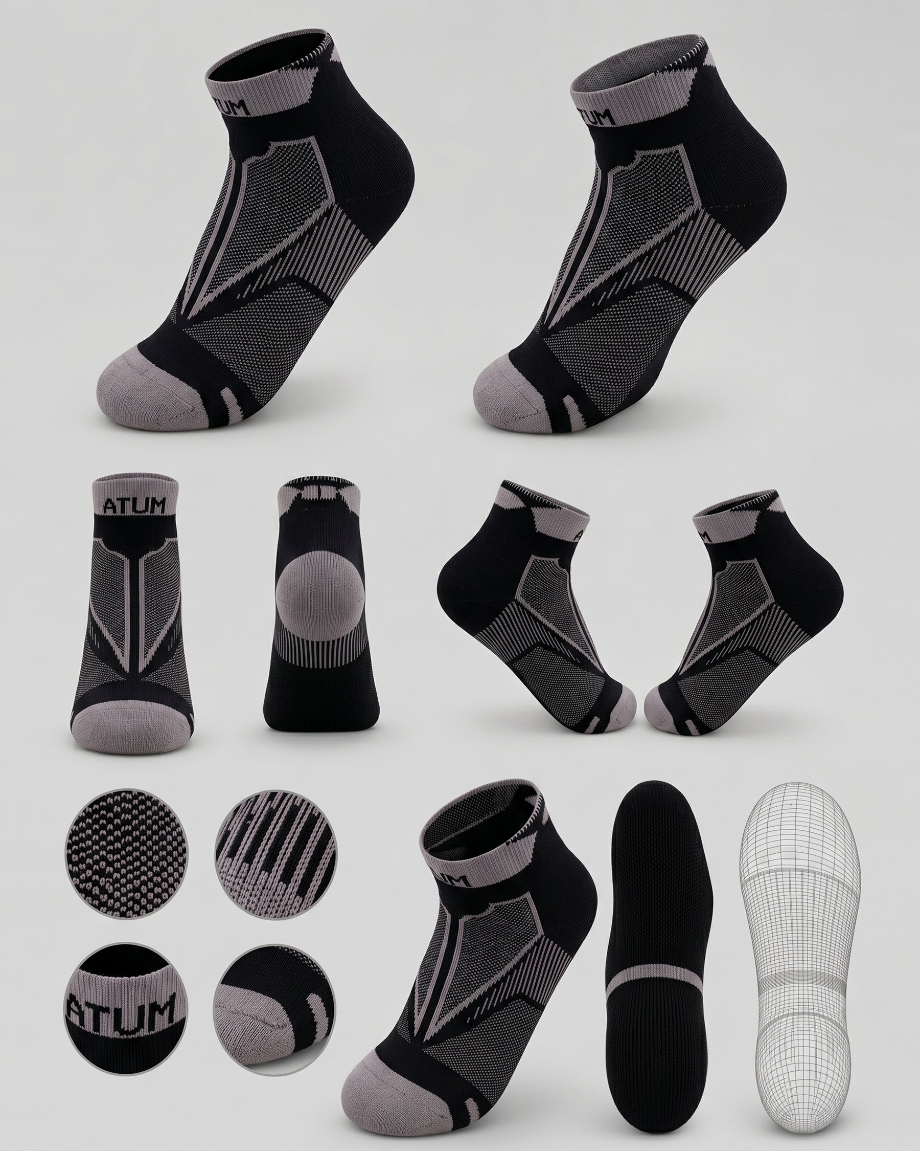 Kids Low-Cut Black Training Socks