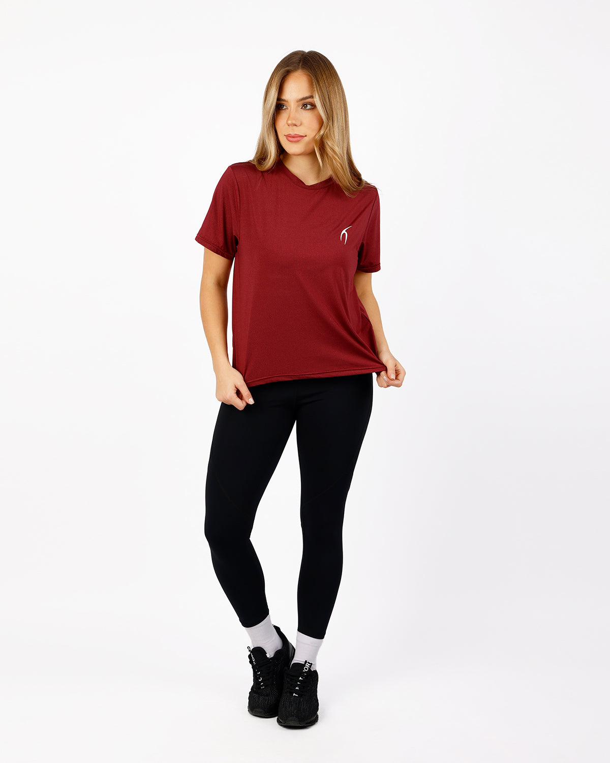 Hyper Short-Sleeves Burgundy Training Top-Atum -52299978