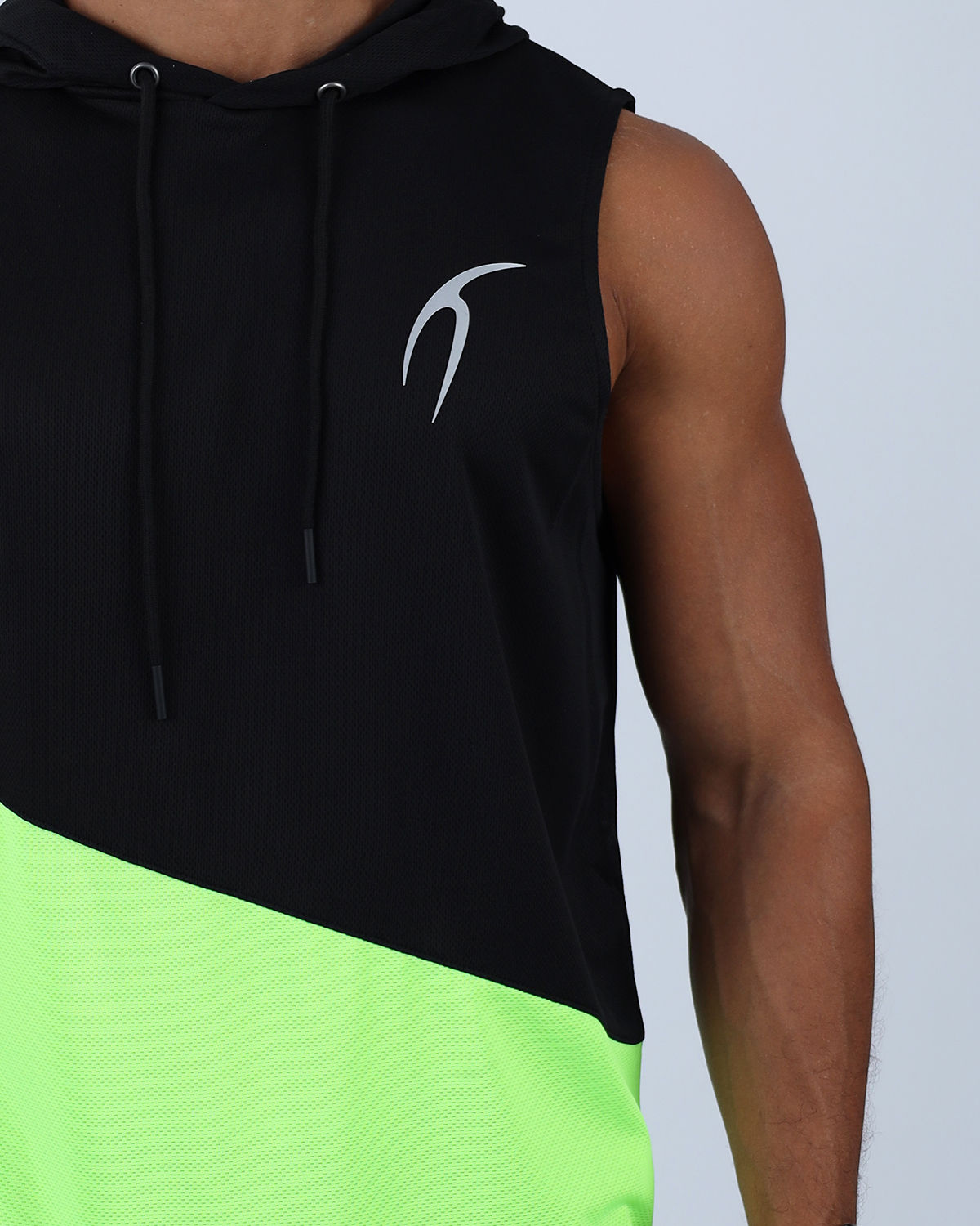 Sleeveless Breathable Green Hoodie-Atum -56729650