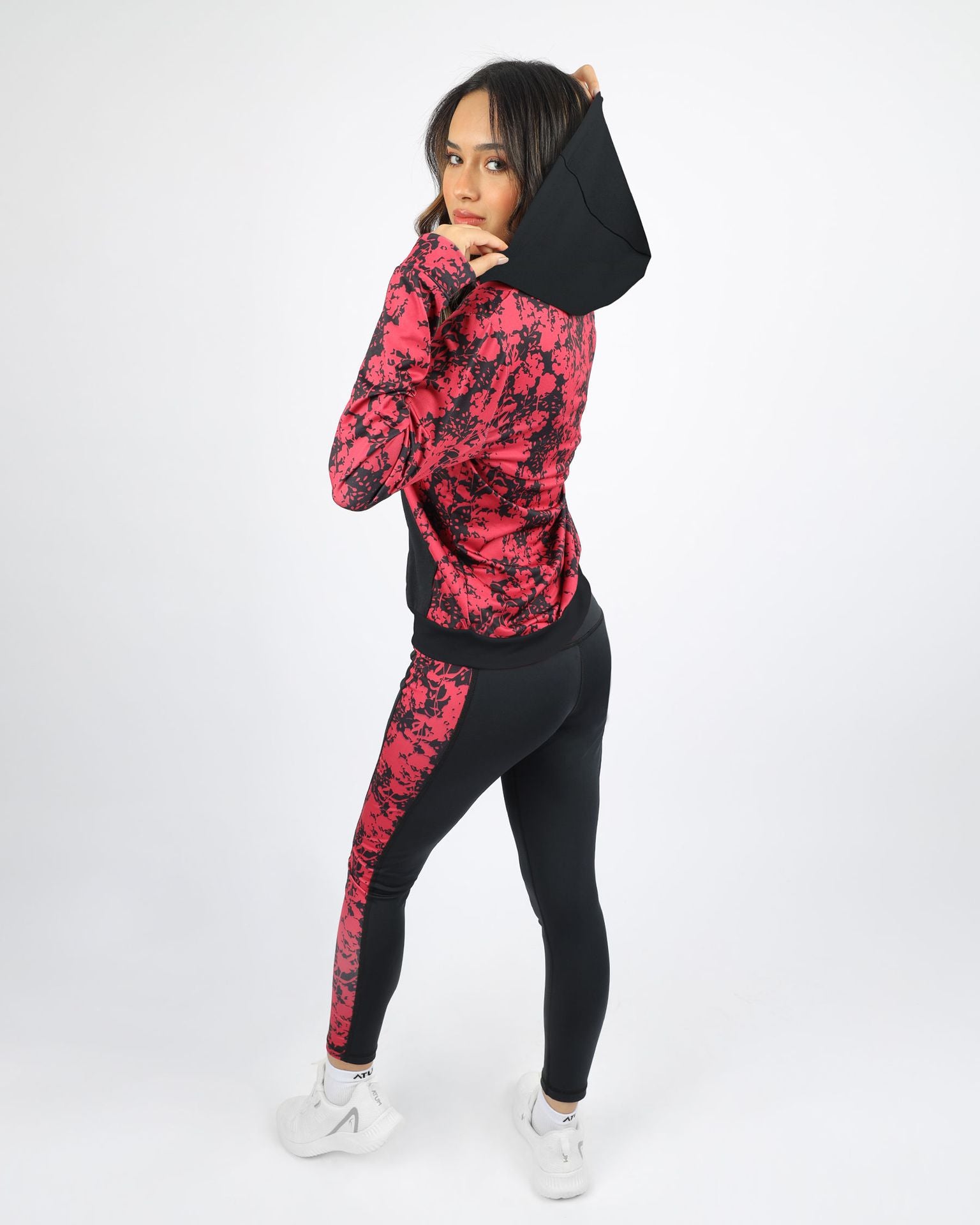 Long Sleeves Women's Black Hoodie-Atum -40134573