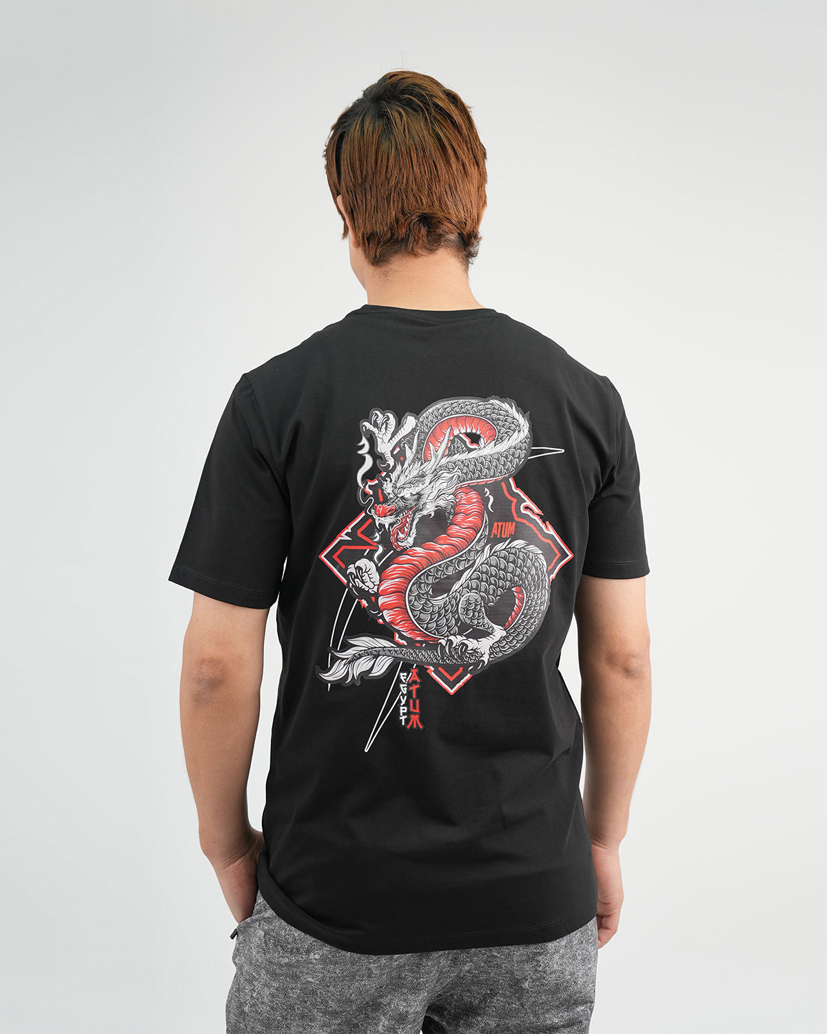 ATUM| Cobra Strike Graphic Men's Tee - Black with red cobra print