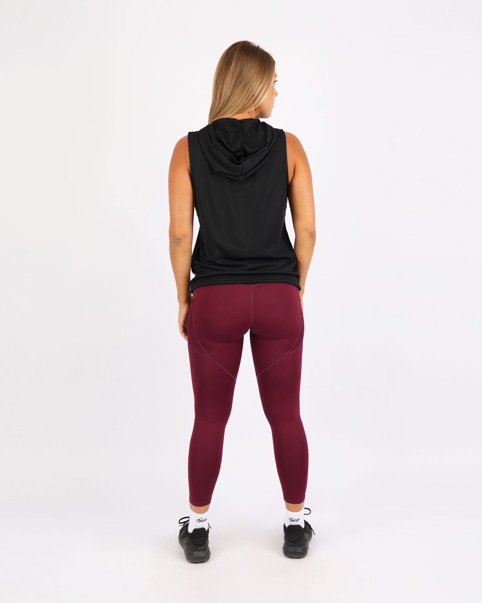 Sleeveless Breathable Black Women's Hoodie-Atum -57536799