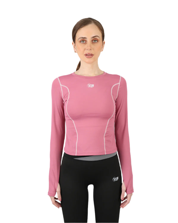 Streamline Long Slevess Women's Rose Top-Atum -11909087