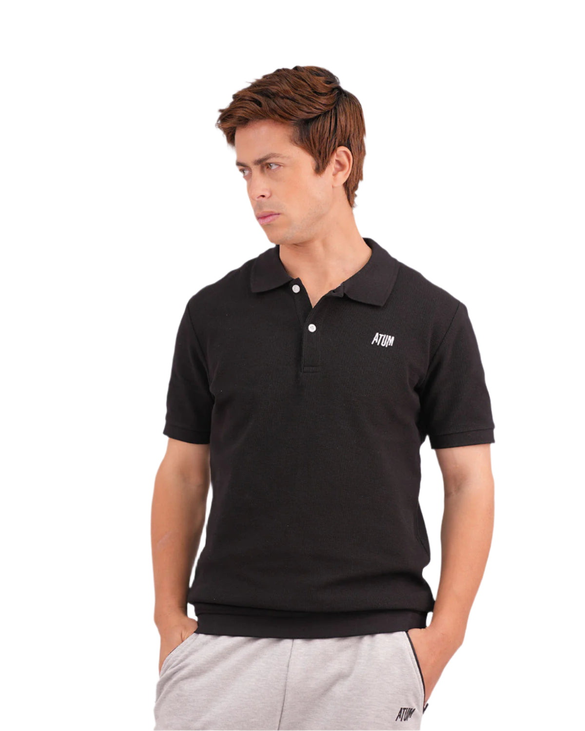 Regular Fit Black Polo Shirt-Atum -71007608