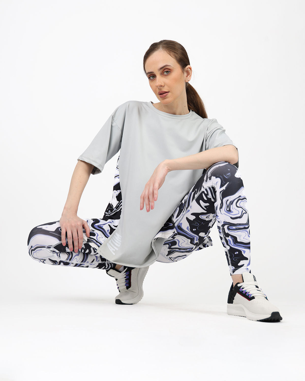 Women's Oversized Gray T-Shirt-Atum -7437724