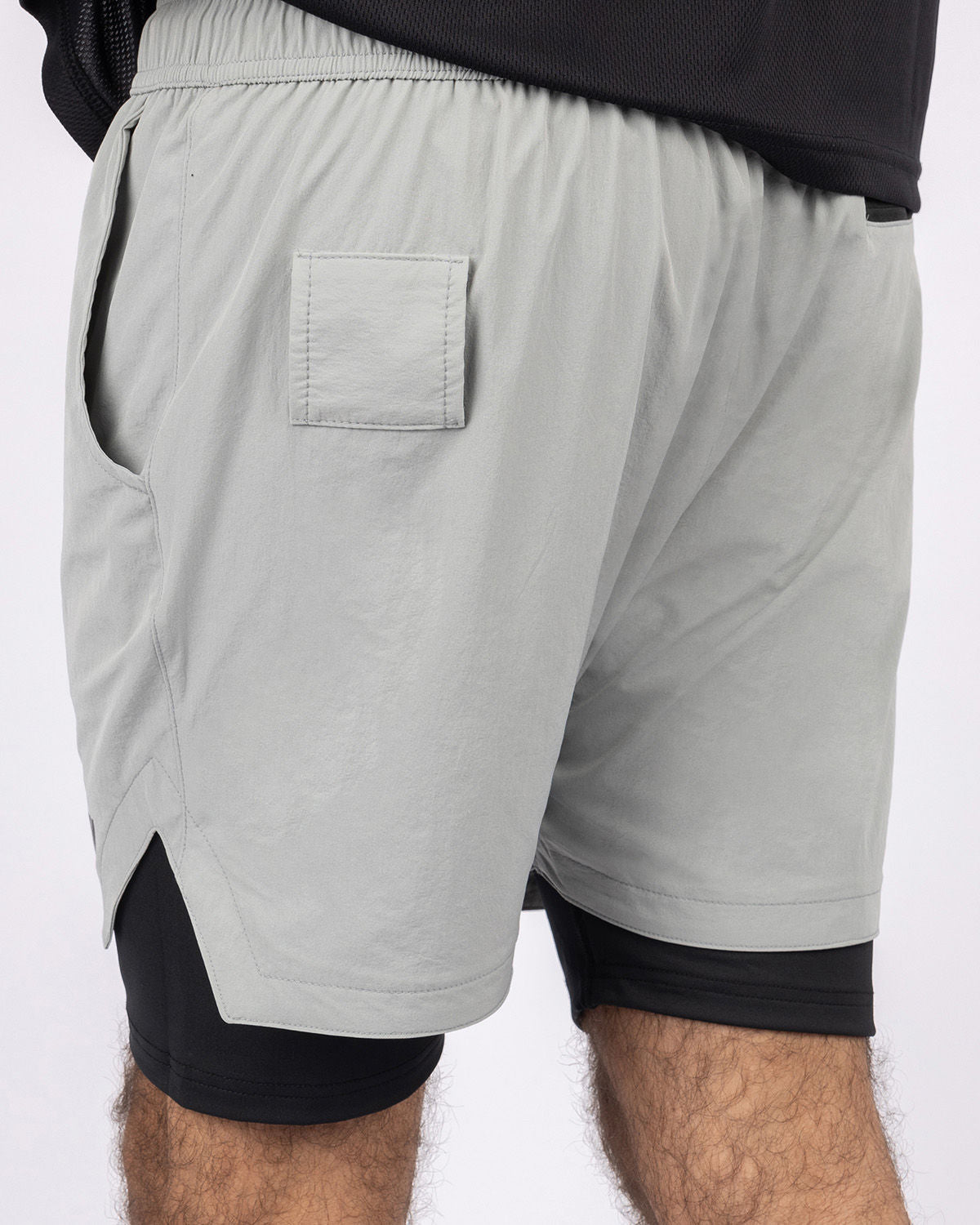 Hidden Pocket Light Gray Training Short-Atum -89011627
