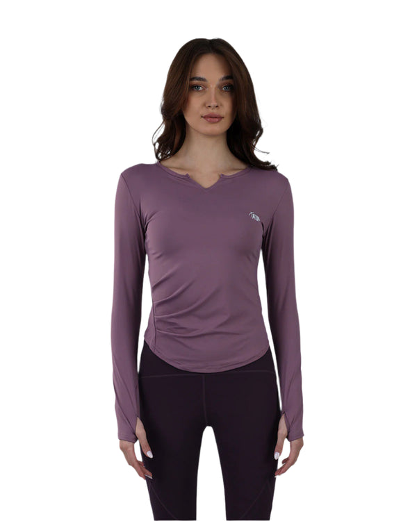 Elegance Women's Purple Long-Sleeve Top-Atum -24997496