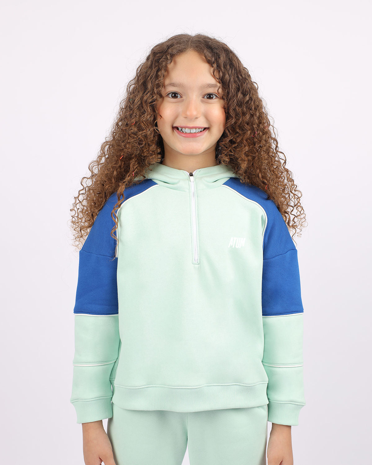 Girl's Quarter Mint Zip Hoodie-Atum -98556661