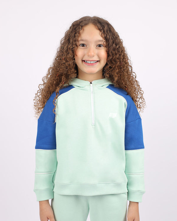 Girl's Quarter Mint Zip Hoodie-Atum -98556661