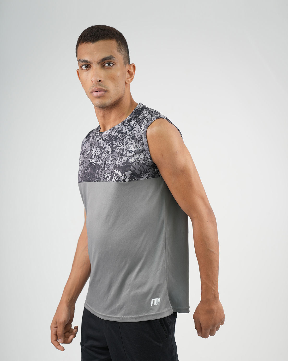 Hi-Dri Cut-Off Gray Tank Top-Atum -18356039