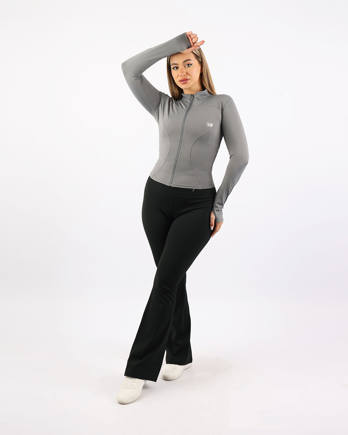 Verde Women's Zip Gray Jacket-Atum -29626028