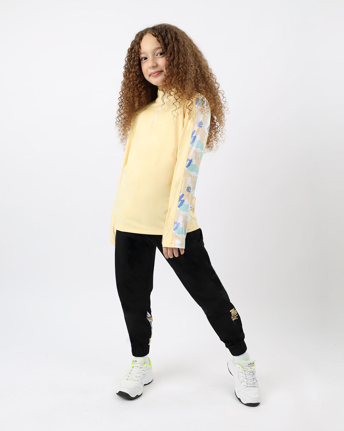 Long Sleeves Girl's Yellow Top-Atum -38845708