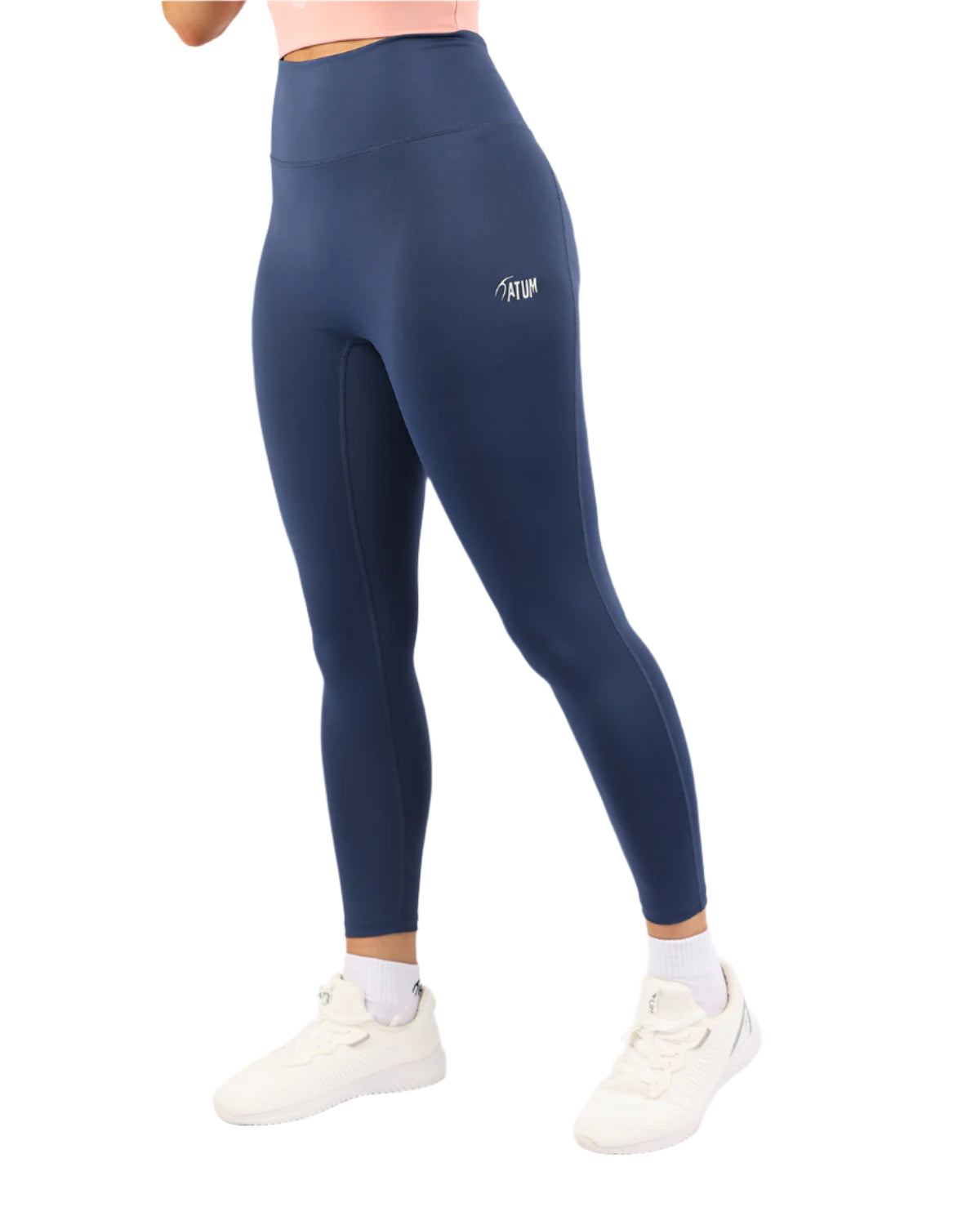 Curve Accent High-Rise Navy Leggings-Atum -2127329