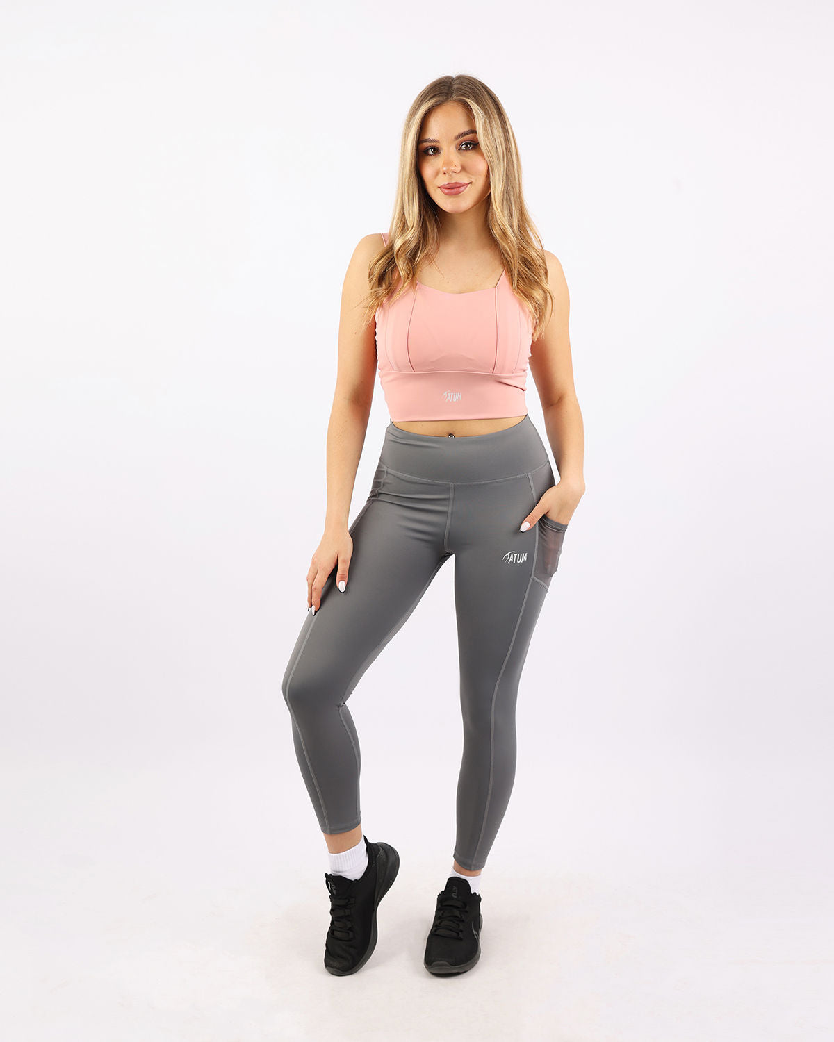 Pocket Flex Capri Gray Leggings-Atum -7592789