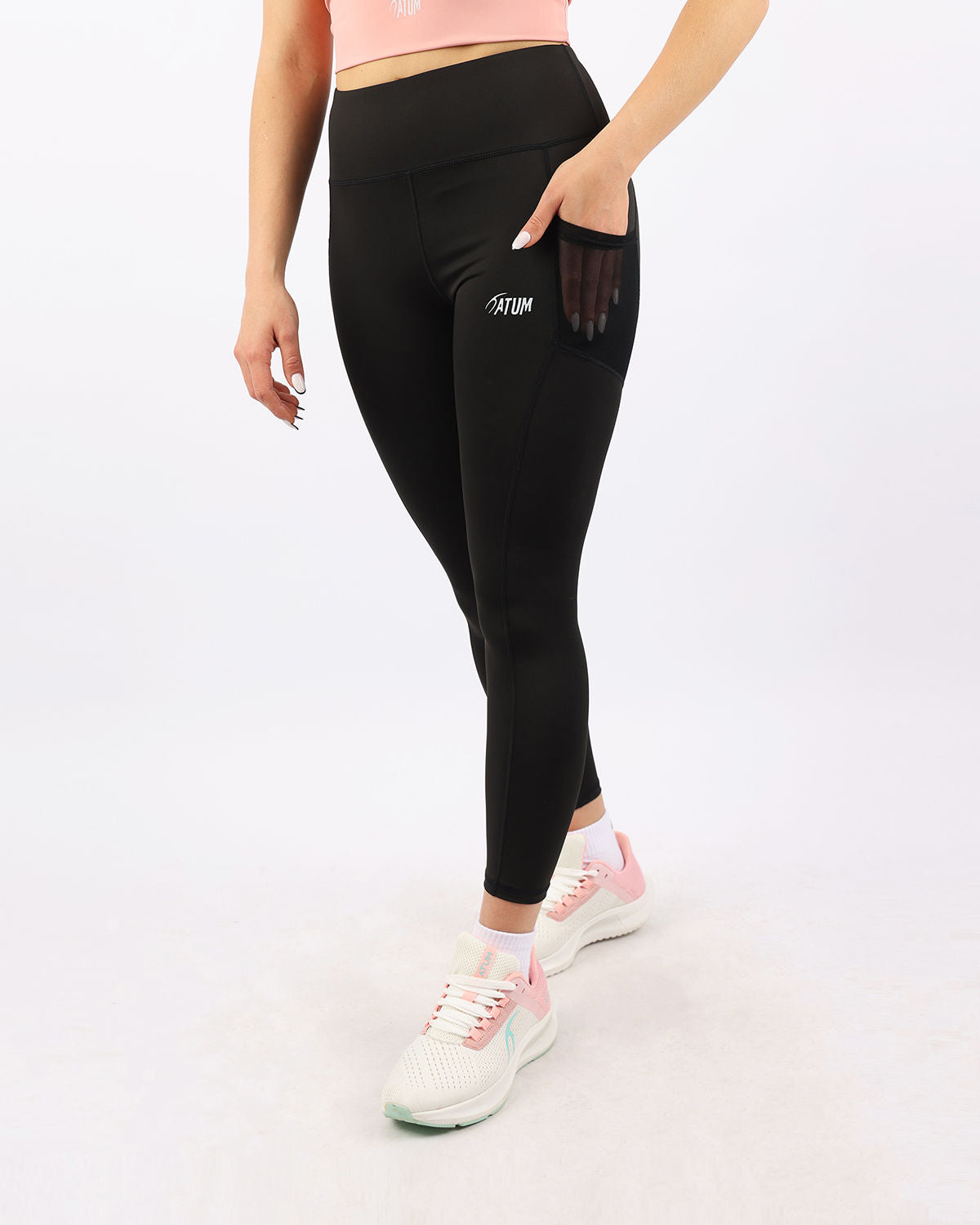 Pocket Flex Capri Black Leggings-Atum -30009690