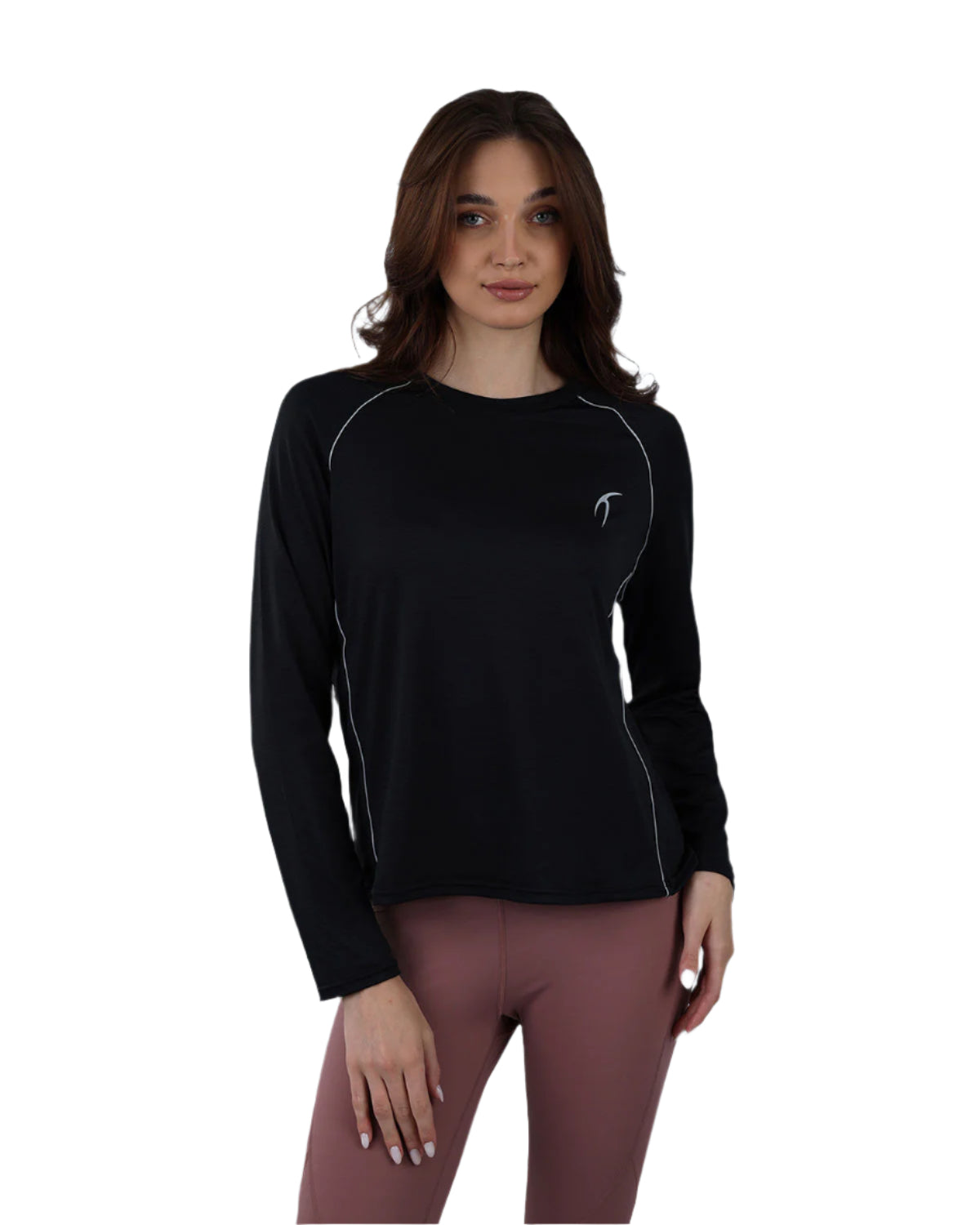 Slim Long Sleeve Black Top-Atum -25037424