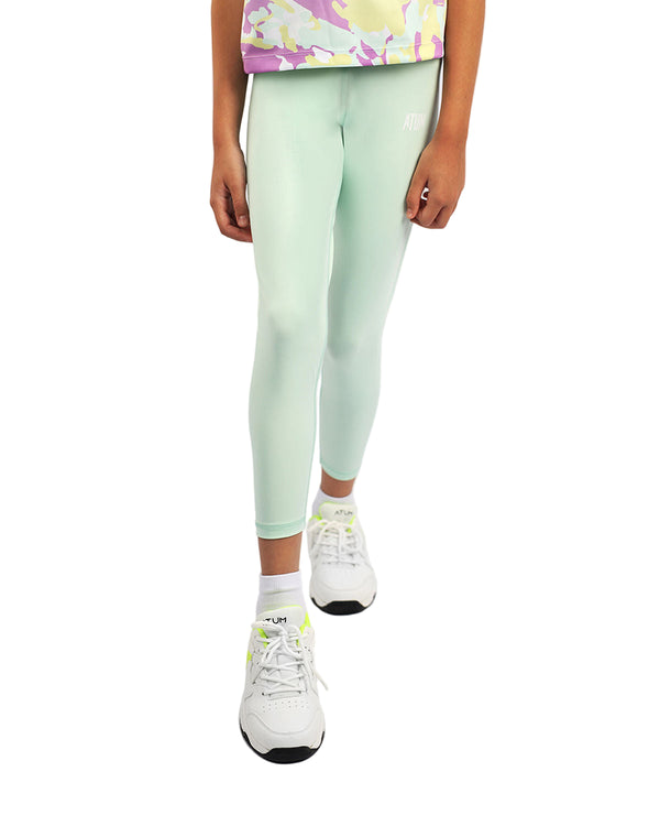 Girl's Floral Mint Leggings-Atum -85226393