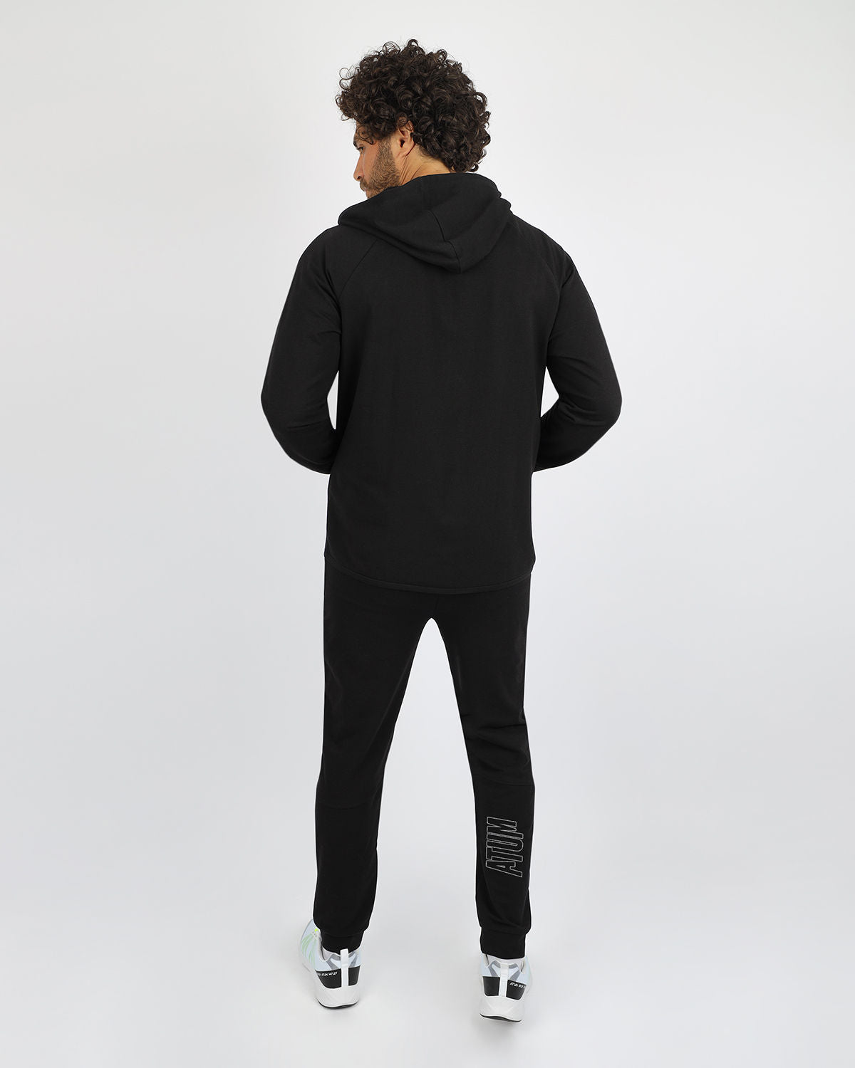 Back Logo Black Jogger Pants-Atum -8319044