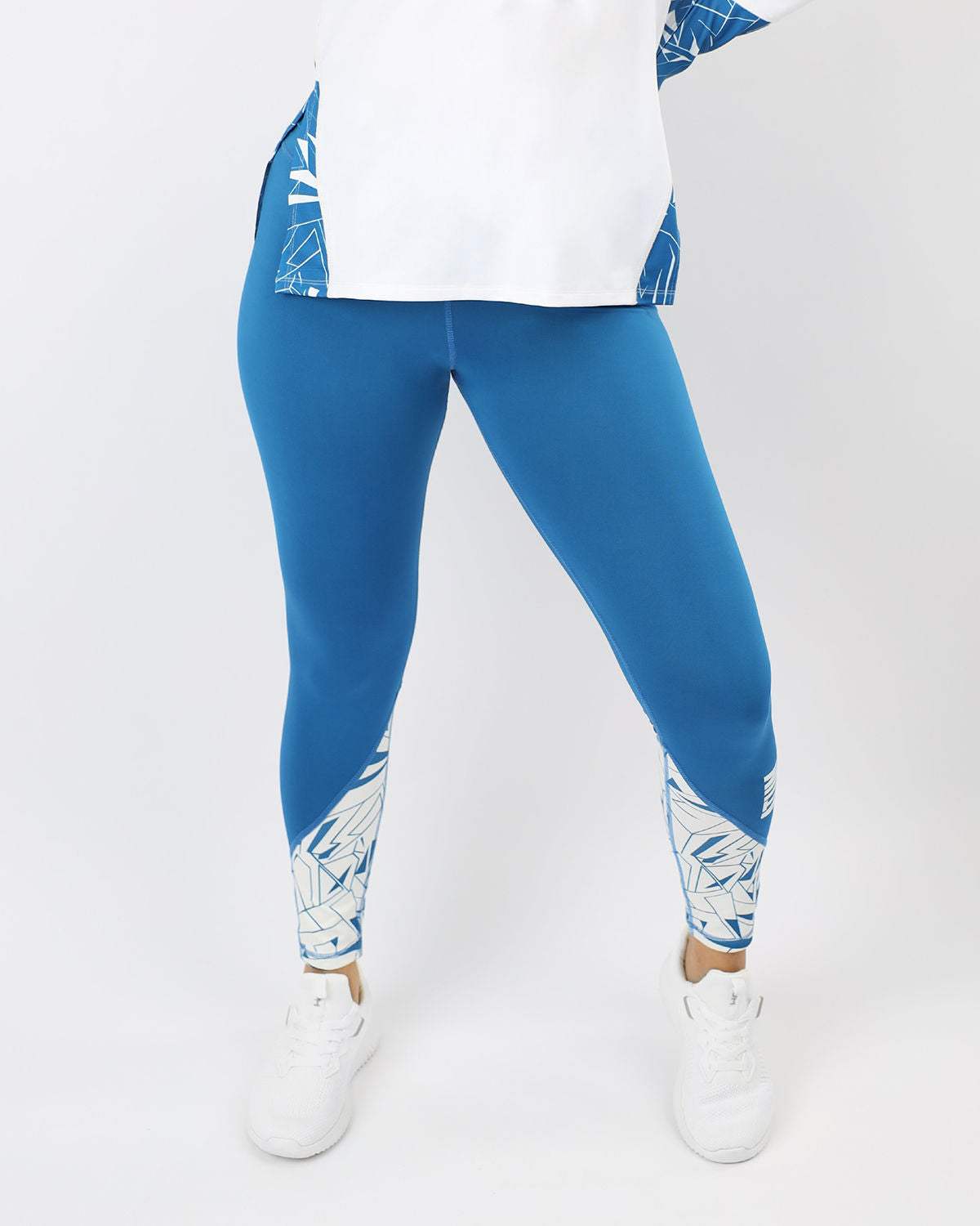 Printed Women's Blue Leggings-Atum -81993081