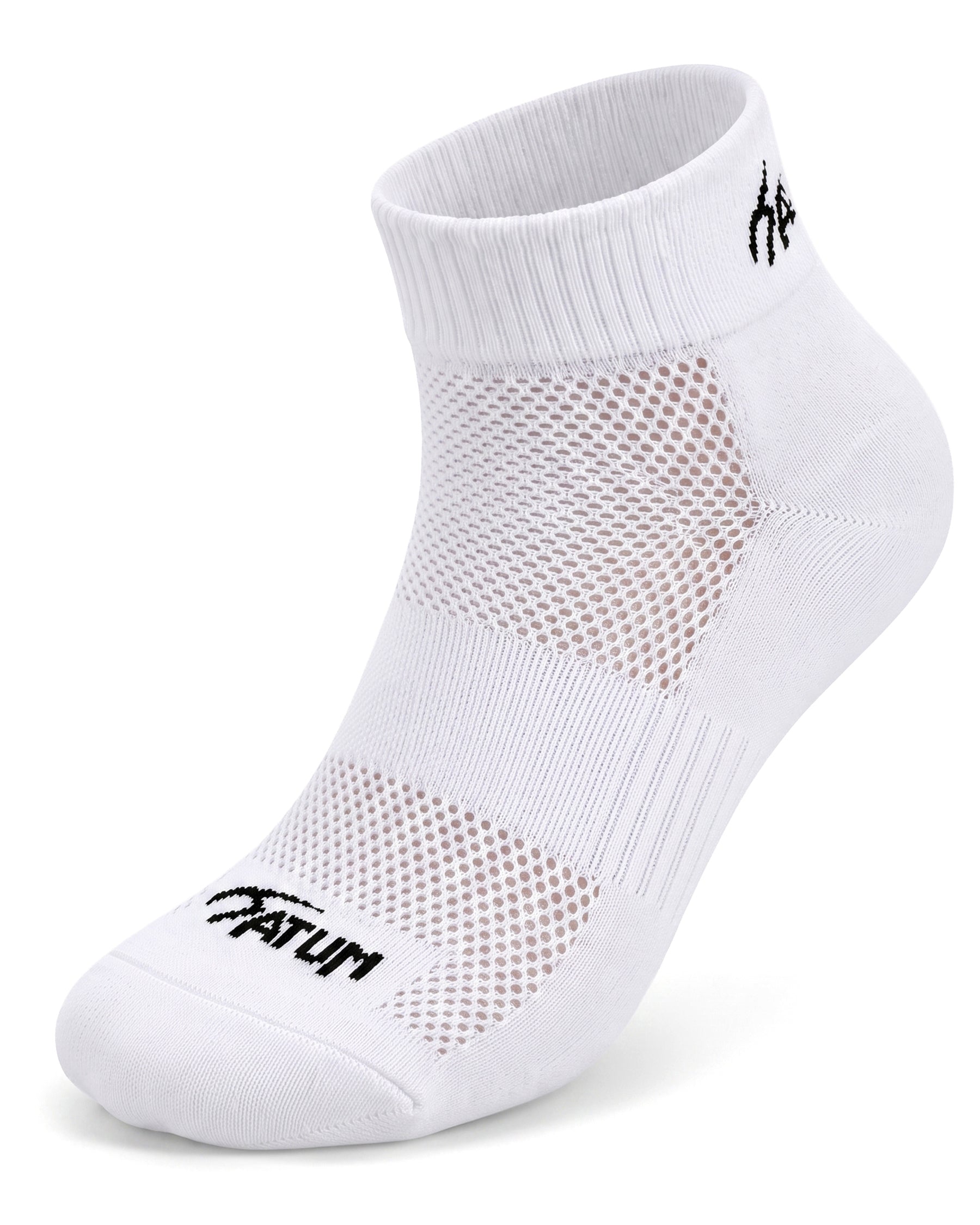 Unisex White Half Socks With Net-Atum -54200404