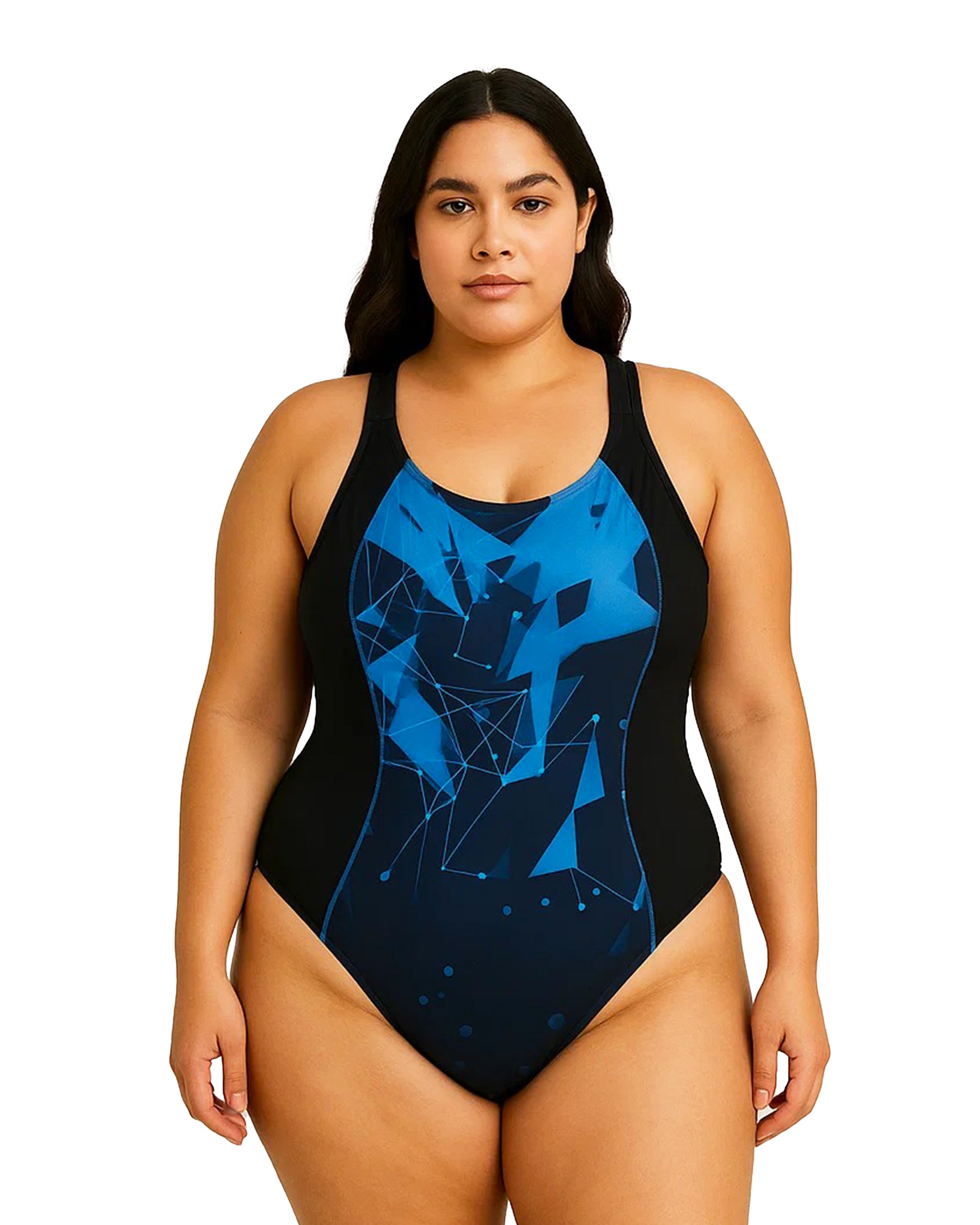 Waves Oversize Black Swimsuit-Atum -93594737