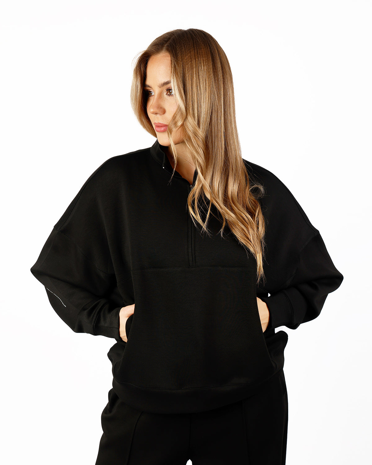 HalfZip Women's Black Tracksuit