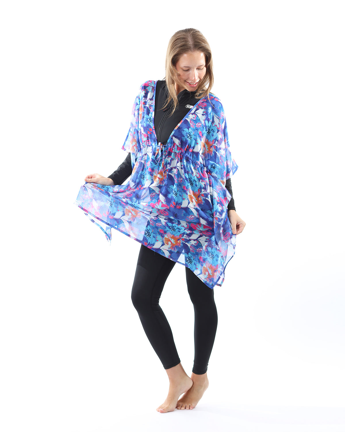 Floral Splash Blue Cover-Up-Atum -45055034