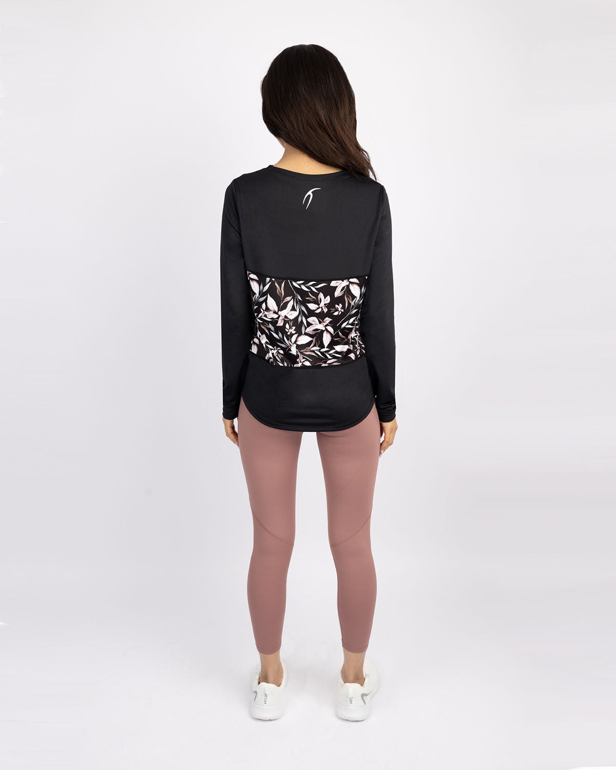 Crew Neck Women's Black T-Shirt-Atum -13804256