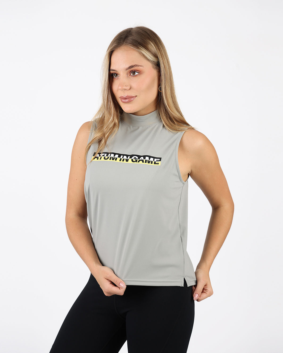 Sleeveless Training Gray Tank Top-Atum -68685114