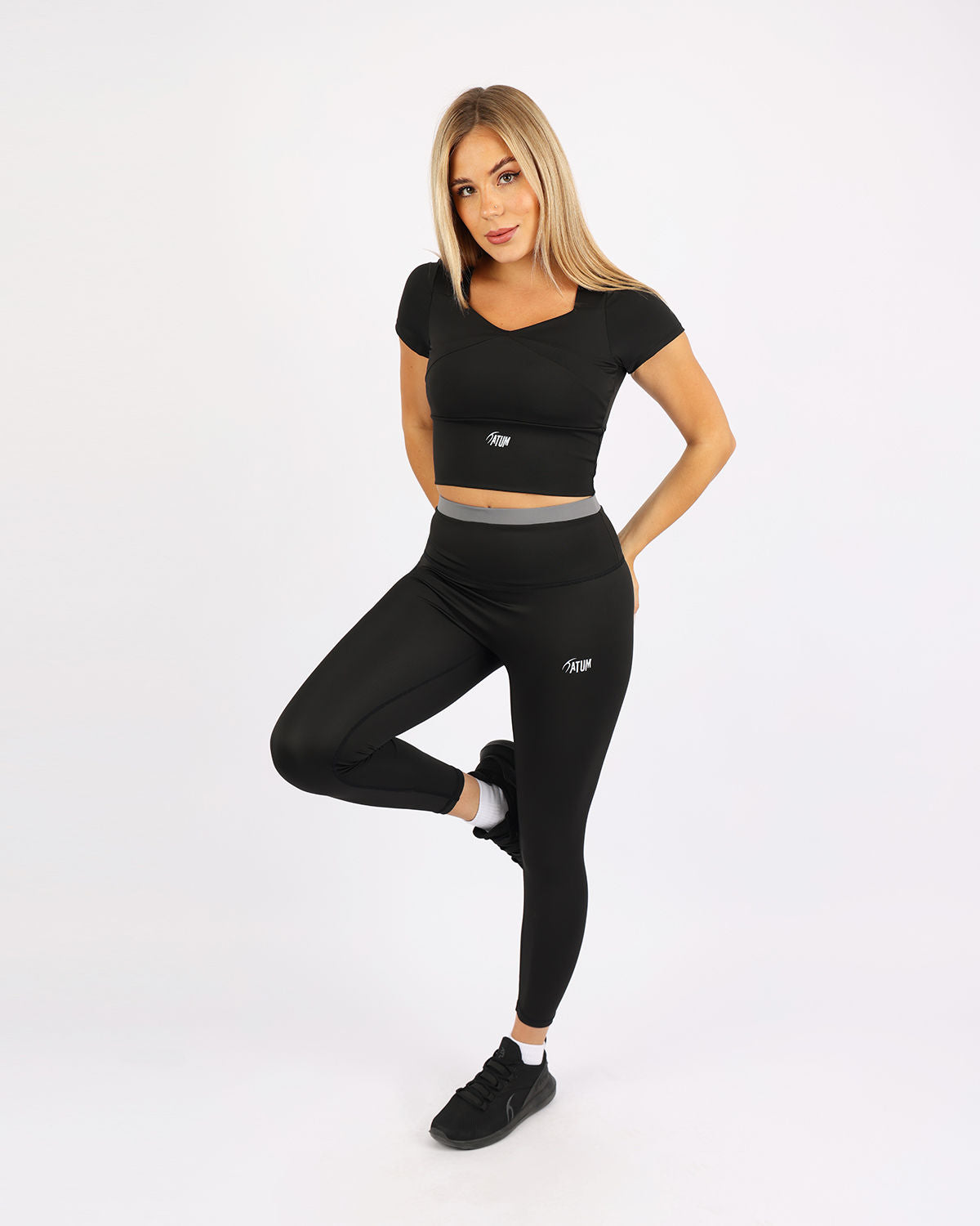 LuxeLean DuoTone Black Leggings-Atum -90305011