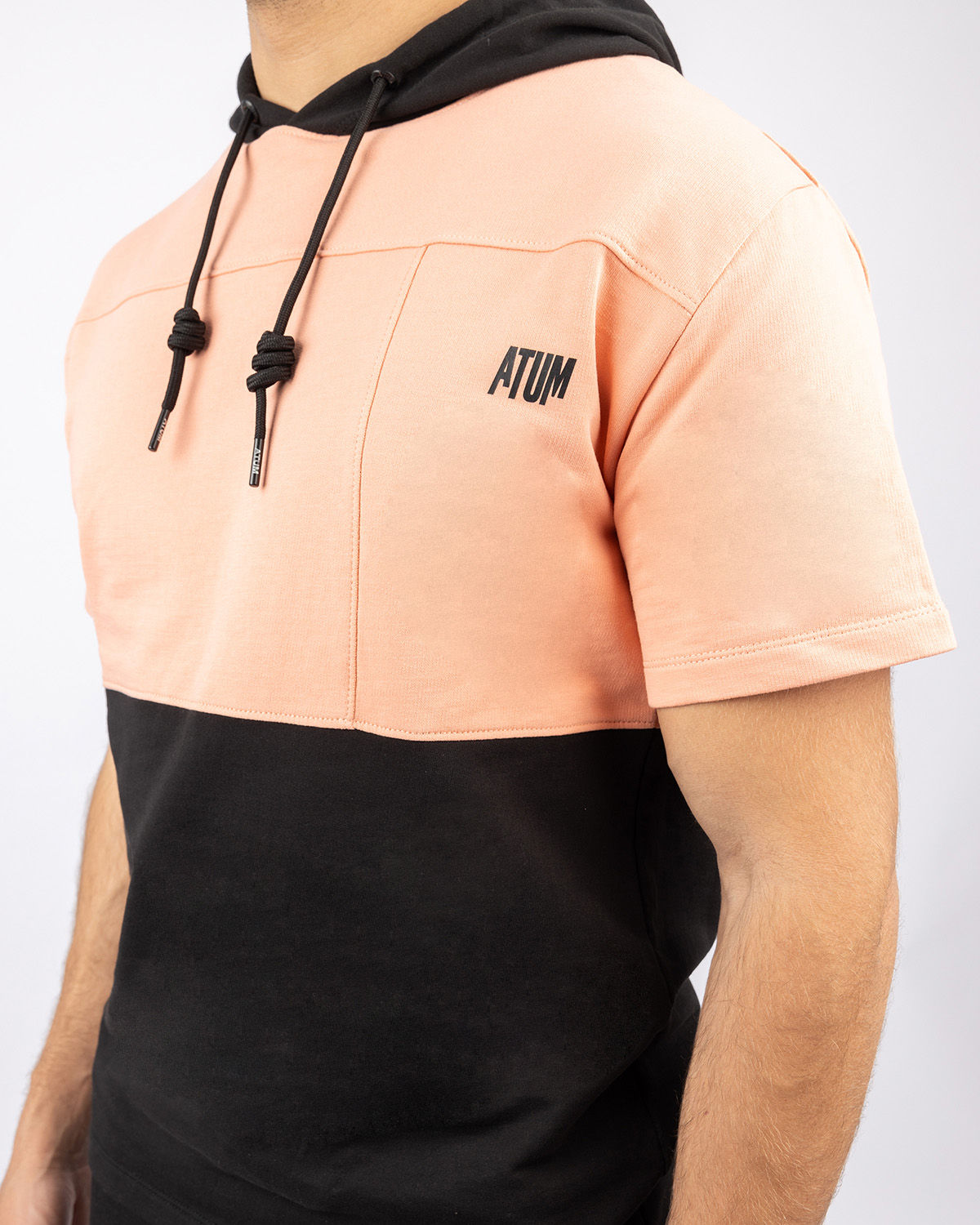 Half Sleeve Coral Hoodie-Atum -15144861