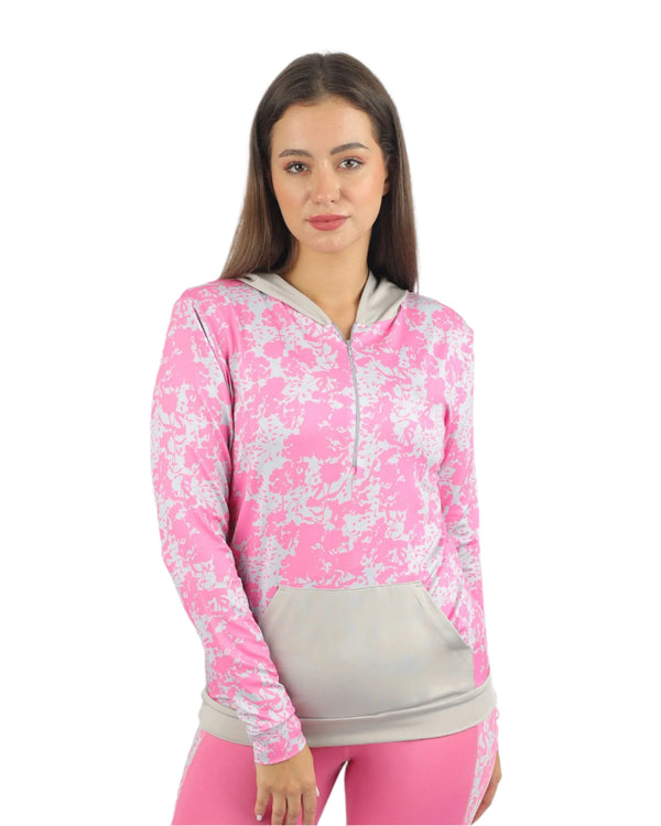 Long Sleeves Women's Pink Hoodie-Atum -70593928